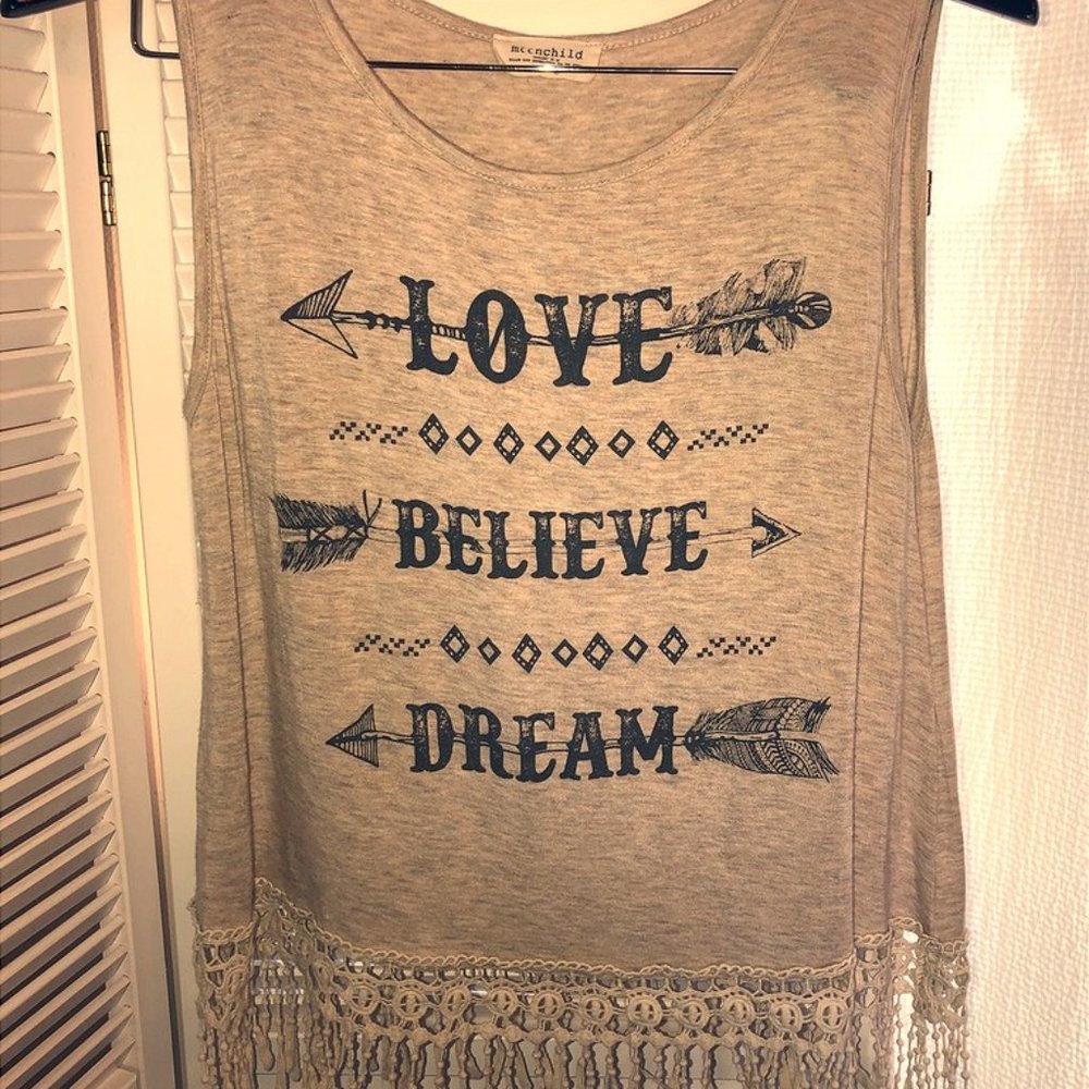 Moonchild Love Believe Dream Boho Tank